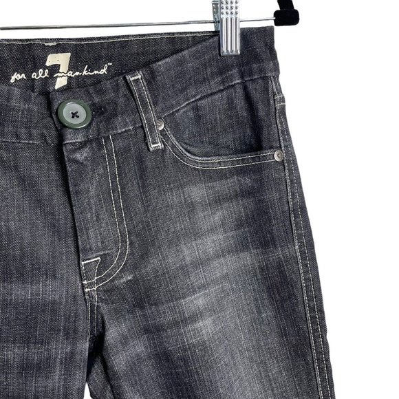 7 For All Mankind "A" Pocket Low Rise Flare Jeans Women's Size 27 U130133U-133U - Picture 4 of 12